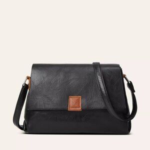 Vintage PU Leather Flap Crossbody Bag